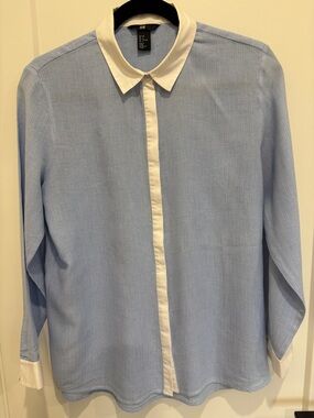 H&M Light Blue Contrast-Collar